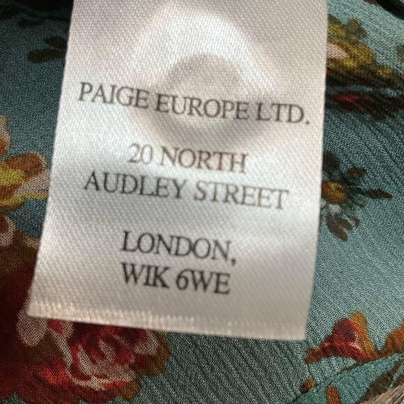 PAIGE Clemency Silk Blouse Green Size Medium NWT - Picture 12 of 15